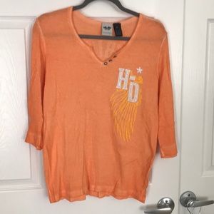 3/4 sleeve Harley Davidson knit t shirt